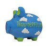 KCG 101214 Spardose Schwein Traumerfüller Keramik hellblau mittel, 13cm x
