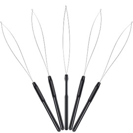 GlamorDove Hair Extension Tool Plastic Hair Threader Pulling Needle Hair Extensions Looper for Micro Rings Beads Hair Loop Tool Hair Needle Tool