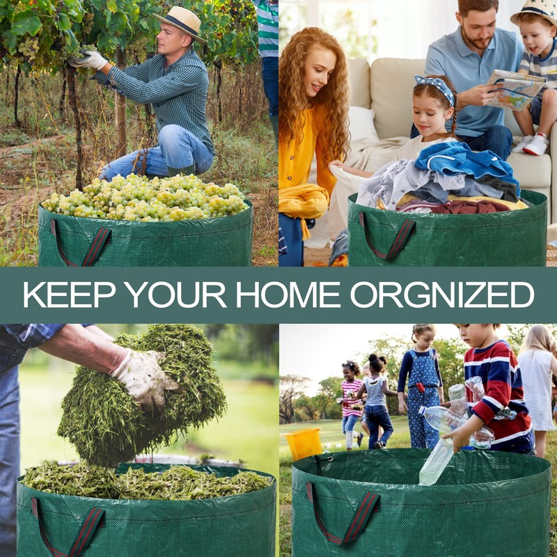 Pilntons 3 Pack 137 Gallons Reusable Yard Waste Bags with