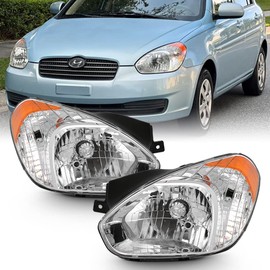 ACANII - For 2007 2008 2009 2010 2011 Hyundai Accent GS SE GLS SR Headlights Headlamps Assembl Driver + Passenger Side