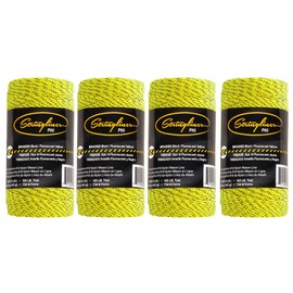 Stringliner 35794 Mason’s Line Replacement Rolls – 1 Lb. #18 Construction Replacement Roll Braided Black/FL Yellow 1000'. (4 Pack)