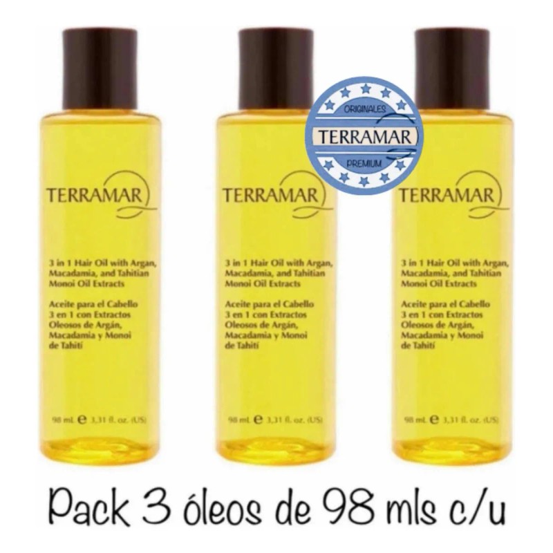 Pack 3 Óleo Tratamiento Capilar 3 En 1 Terramar De