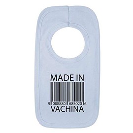 Kickass Tees Made in Vachina 1 Baby Bib One Size Blue Funny Naughty Cute New Born Gift Present