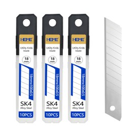 30Pcs 18mm Utility Knife Replacement Snap off Blades 60 Degree，Blades for Utility Knife and 18mm Box Cutter - Razor Sharp SK4 Steel