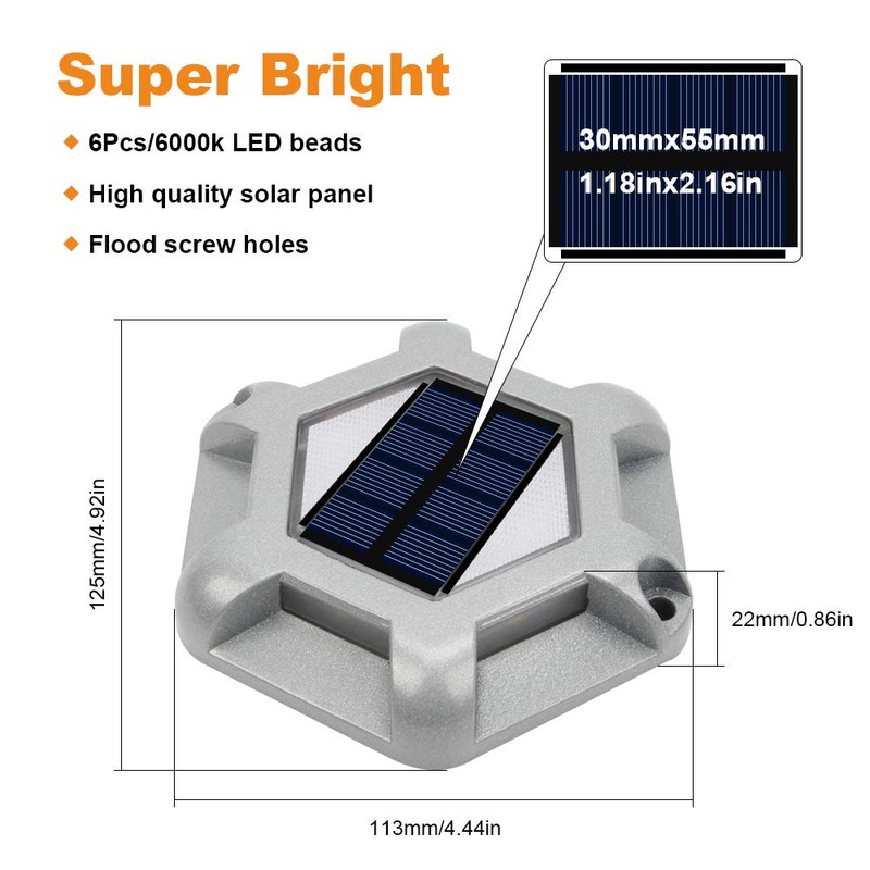 Solar Dock Lights Driveway Deck Lights,VOLISUN 12-Pack Waterproof 1200mAh Wireless