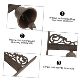 Alipis Vintage Style Iron Doorbell Manual Ring Doorbell Garden Decor Shaking Bell