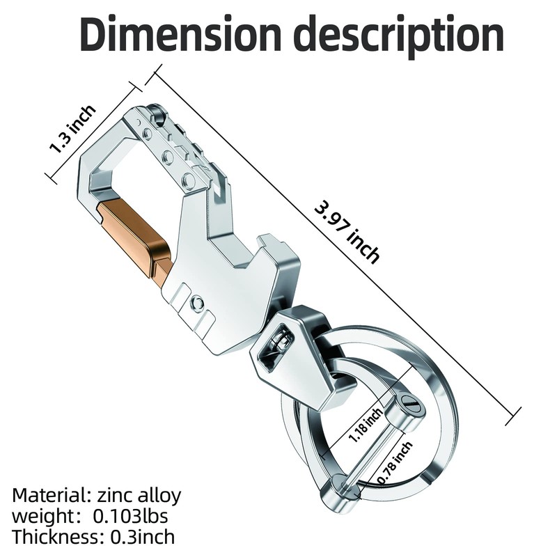 Mtverver Heavy Duty Key Chain with (1 key ring and