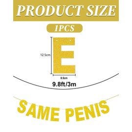 WUNZILO Same Forever Banner, Gold Hen Party Same Forever Banner Wedding Letters Bunting Garland Photo Props Hanging Sign for Bride to Be Funny Party Decoration, 1 Piece