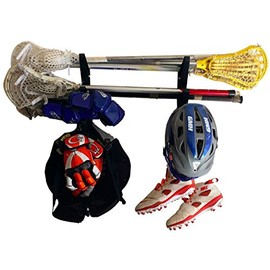 StoreYourBoard Lacrosse Stick Wall Storage Rack, Lax Sticks Pads and Equipment, Home and Garage Organizer Mount