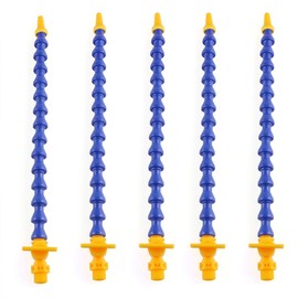 E-outstanding 5PCS 30cm 1/4Inch Thread Round Nozzle Flexible Plastic Water Oil Coolant Pipe Hose Tube with Switch for Lathe Milling CNC Machine
