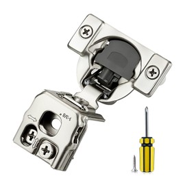 Ravinte 50 Pack 25 Pairs 1-3/8 inch Overlay Cabinet Hinges Kitchen Soft Close Cabinet Hinges Hidden Door Hinge for Kitchen Cabinet Stainless Steel Adjustable Hinges Satin Nickel Cabinet Hardware