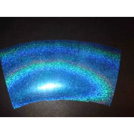 The Fishing Lure Tape Company 2" x 6" 10PK  Flasher & Spoon Holographic Super Fine Glitter Fishing Lure Tape - Florescent Light Blue