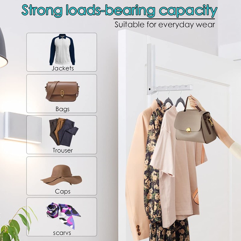 VIAV Design Foldable Over The Door Hooks Hanger Drying Laundry