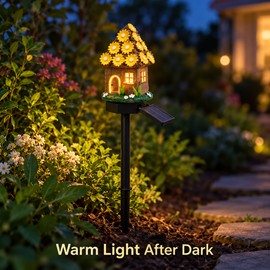 Solar Fairy House LED Garden Stake Lights, Automatic Outdoor Decorative Lighting