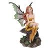 Ebros Amy Brown Summer Sunflower Fairy Sitting On Giant Toadstool