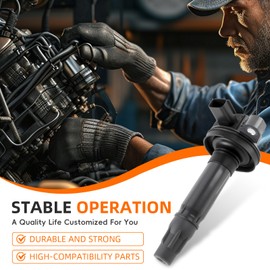 GoaMotors 6Pcs UF553 Ignition Coils Pack & Spark Plugs Compatible with Ford Edge Explorer F-150 Flex Fusion Mustang Police Interceptor Taurus X Transit 150 250 350 Fit for Lincoln Mks Mkt Mkx Mkz