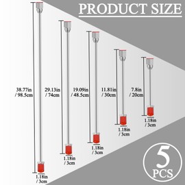 5 Pack Airless Paint Sprayer Tip Extension Pole Multi-Sizes Extension Rod,Airless Painting Spray Gun Tip Extension Pole Rod with Red Guard (7.8in+11.81in+19.09in+29.13in+38.77in)
