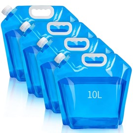 ElevaPulse Pack of 4 Foldable Water Canisters, 10 L, Foldable Water Canister, Water Canister, Camping, Camping Water Canister, Water Container for Outdoor Camping Festival Water Bag