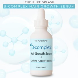 B-Complex Hair Serum with Caffeine & Copper Nutrients – Vitamin Rich Scalp Energizer for Stronger Hair & Scalp – Lightweight, Non-Greasy Formula