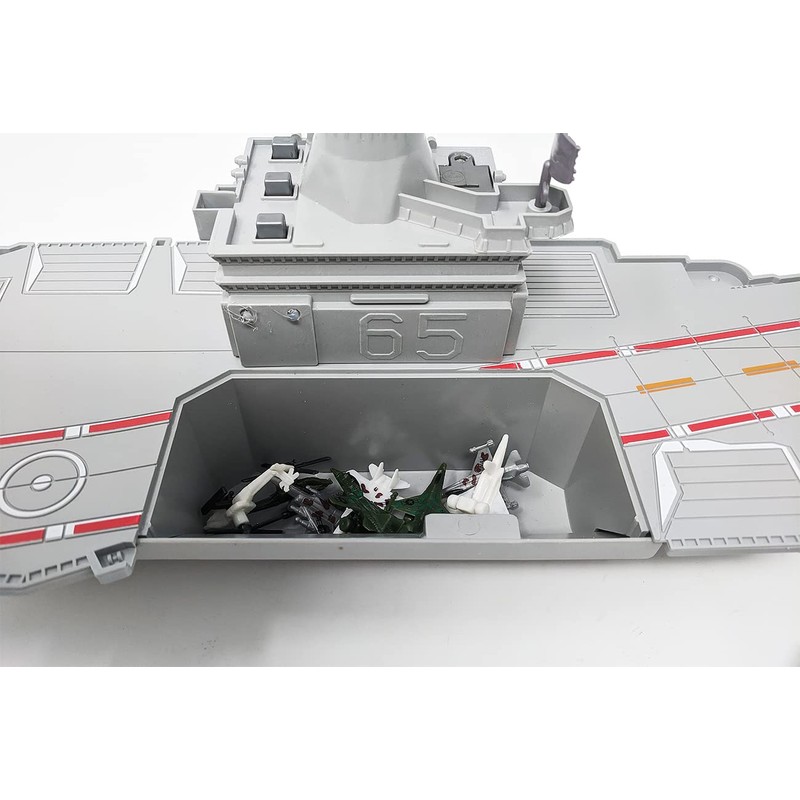 Toy Aircraft Carrier Submarine and Battleship Destroyer Combo with 8