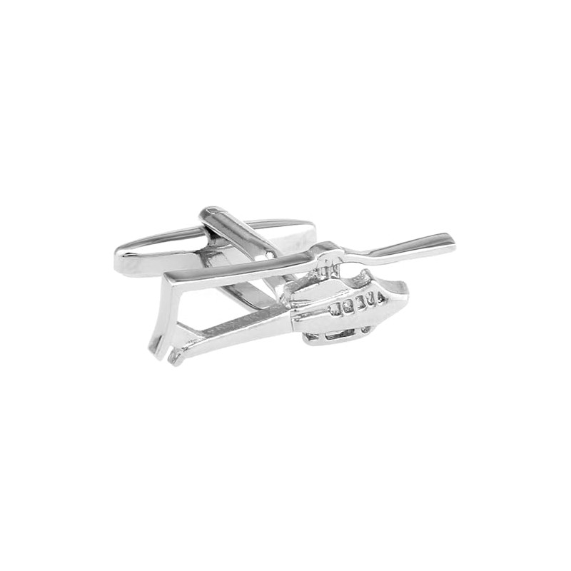 Silver Helicopter Cufflinks, Aviation-Inspired Accessories, Great Gift for Pilots and