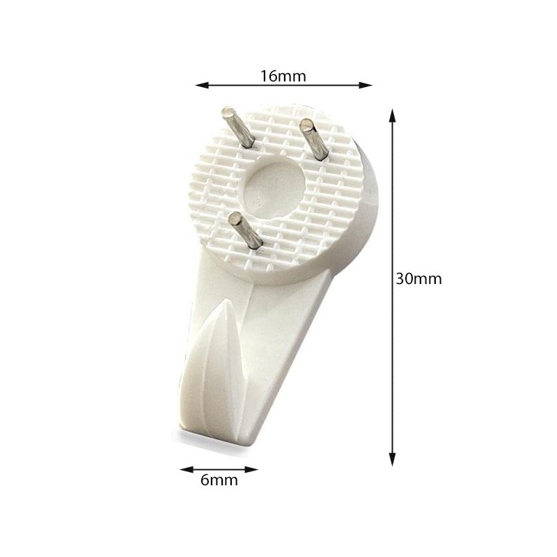 fiXte® Medium 30mm (1.3/16 inch) White Nylon Non-Trace Hardwall Drywall