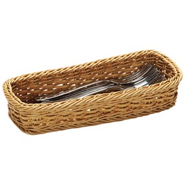 Wicker Effect Plastic Cutlery Tray