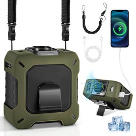 GOSALISU Portable Waist Fan Rechargeable 10400mah Strong Turbo Personal Fan 100 Speeds, Small Handheld Fans Desk Neck Fans For Travel, Camping, Hiking, Beach Vacation Essentials