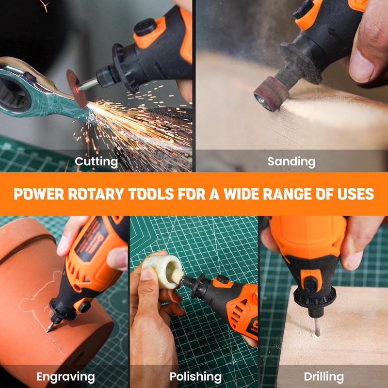 HARDELL Rotary Tool Kit - 180W Corded Power Rotary Tool