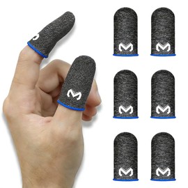 FHRYNA 6 Pezzi Guaine per Dita da Gaming in Tessuto, per Touchscreen, Antisudore, Alta Sensibilità, per PUBG, COD Mobile (Blu)