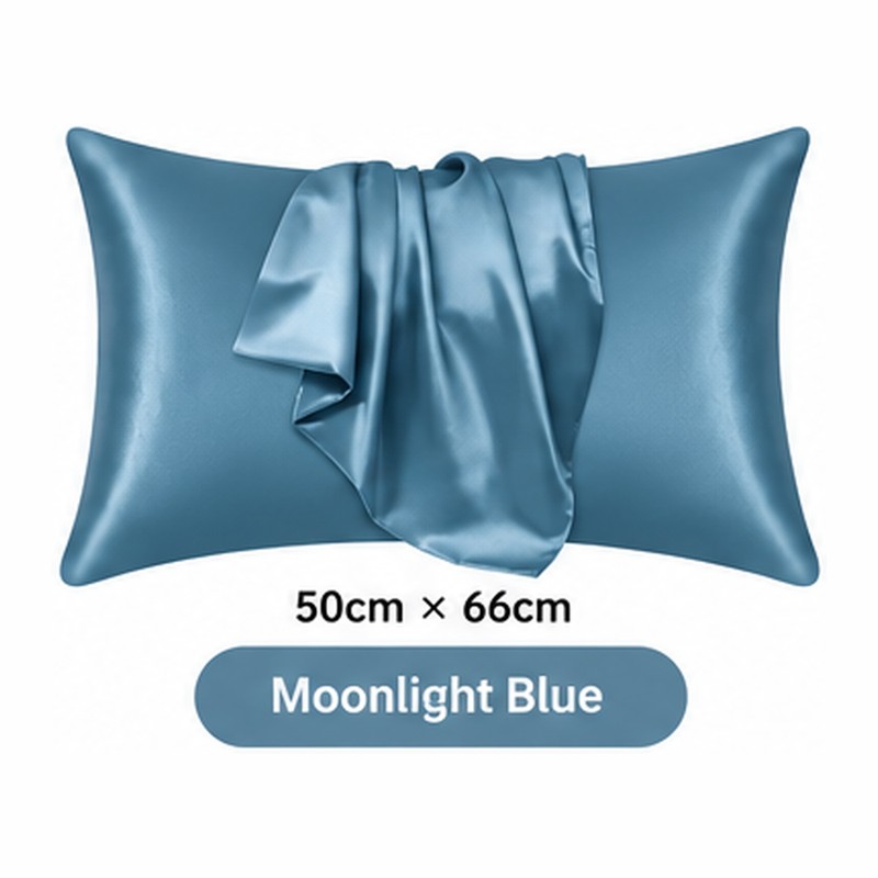 Silk-Style Pillowcase for Bedroom Bedding – Smooth Solid Color Pillow