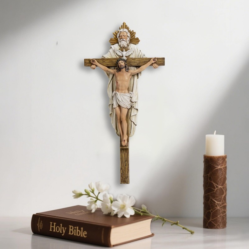 Grace4Joy Holy Trinity Wall Cross, 12.5 Inches Holy Trinity Crucifix