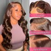 LILENAON 13X6 Chocolate Brown Body Wave Lace Front Wigs Human