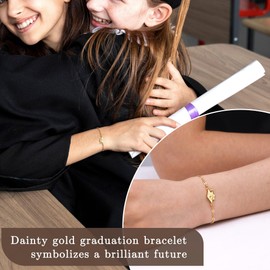 JSJOY Class of 2024 Gifts Gold Bracelets for Women Adjustable Gold Graduation Bracelet 2024 Inspirational Gifts for Women Daughter Granddaughter Friend Sister Motivational Gifts