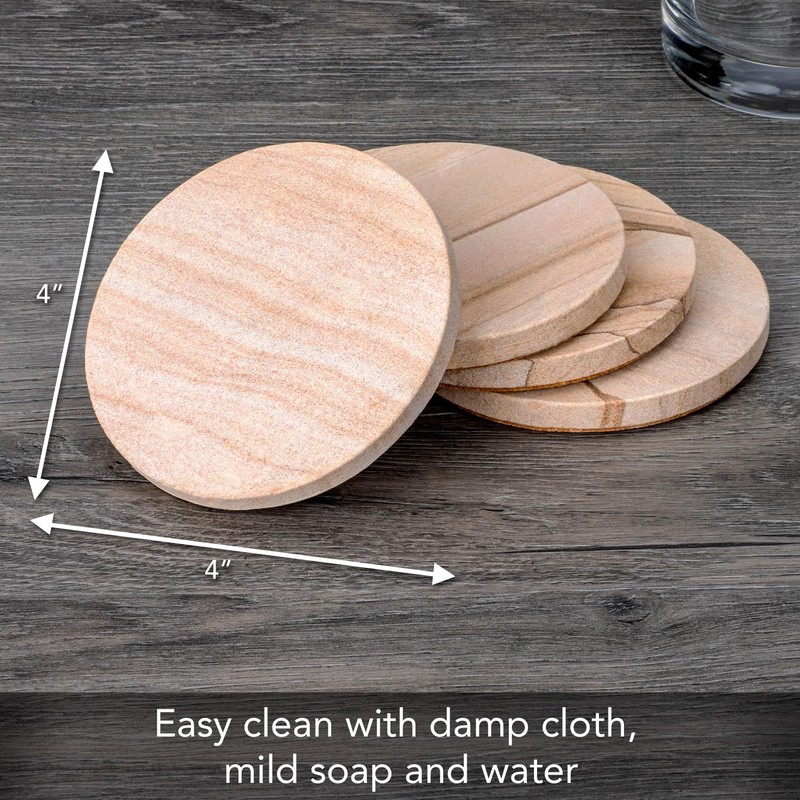Thirstystone Brand - Desert Sand Coaster, Multicolor All Natural Sandstone