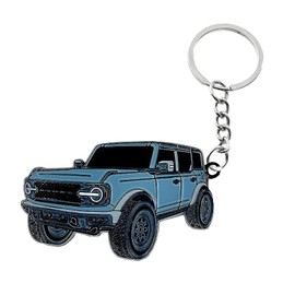 UHANBUT Bronco Car Keychain, Car Fob Cover Cool Mods Accessories, 4-Door Auto Key Fob Holder Compatible with Ford Bronco 2021 2022 2023 (Blue)