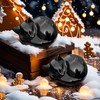 Mezrkuwr Black Obsidian Cat Crystals Figurine Sleeping Cat Decoration Healing