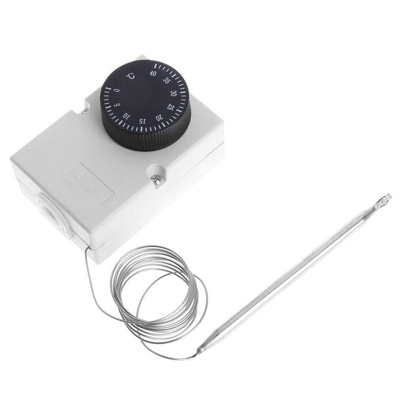 WOWOWO AC220V 0-40℃ Temperature Switch Capillary Thermostat Controller w waterproof