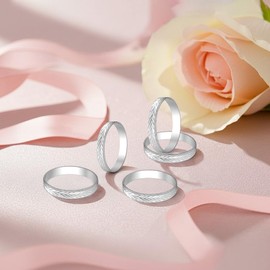 MystiCharm 100Pcs Silver Shower Rings Engagement Rings for Wedding Table Decorations, Bridal Shower Game and Party Favors