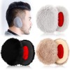 3 Pairs Bandless Ear Muffs Fleece Windproof Earmuffs Winter Ear