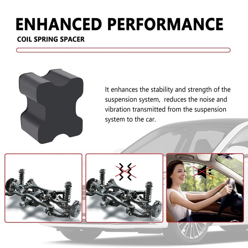 Fahgaer 6PCS Car Coil Spring Spacers, Heavy Duty Rubber Coil
