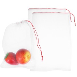 uxcell 2Pcs Mesh Net, Fruit Protection Bags 55.1x41.3 Inch 40D Green Fruit Cover Mesh Bag for Plant Flower Vegetable, White
