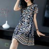 Youth Women's Summer Long Loose Fit Plus Size Elegant Floral Dress L 5ea