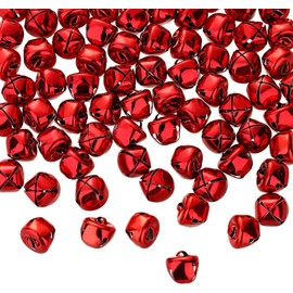 Jingle Bells, 80 Pcs 15mm Metal Craft Bells for DIY Festival Home Christmas Decor (0.6inch Red)