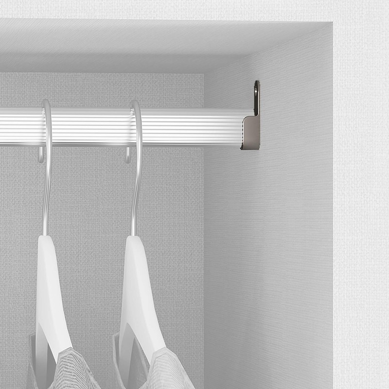 Emuca 7060825 Lateral Support for Oval Wardrobe Hanging Rod, Metallic