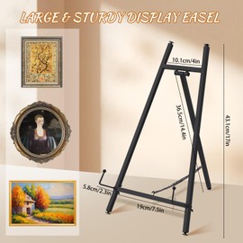 Caballetes para Pintar de Metal Resistente, Caballete para Fotos y Exhibición, 16.5x8.7x4.3 Pulgadas, Soporte Ajustable para Cuadros y Pintura, 2 Pack