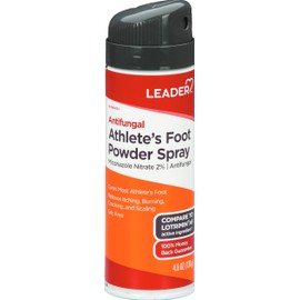 Leader Athlete's Foot Powder Spray, Cools & Soothes Feet, Talc-Free, 4.6 oz, Compare to Lotrimin AF