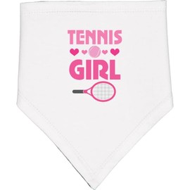 inktastic Tennis Girl Cute Racket and Ball Baby Bandana Bib White and Black 40ef7