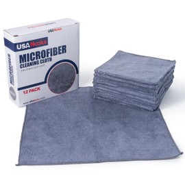 USANOOKS Microfiber Cleaning Cloth Grey - 12 Pcs (12.5"x12.5") - High Performance - 1200 Washes, Ultra Absorbent Microfiber Towel Weave Grime & Liquid for Streak-Free Mirror Shine - Car Washing Cloth
