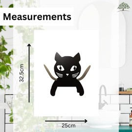 HomeZone Novelty Black Cat Toilet Roll Holder Metal Bathroom Kitty Kitten bathroom decor Loo Roll Stand Storage Wall Mounted Free Standing black toilet roll holder bathroom accessories